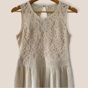 Cream Lace A-Line Dress
